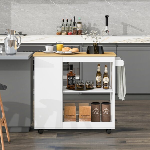 Carrello Cucina Multiuso HOMCOM | Con Cassetto E Ruote | 109x40x89cm | Grigio | Legno E MDF - Foto 7