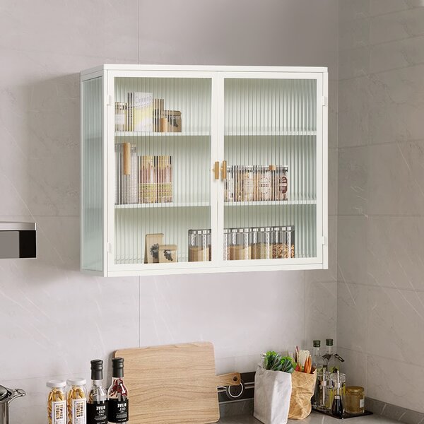 Credenza marrone-nero con 4 ante e ripiani regolabili in altezza - per soggiorno e sala da pranzo