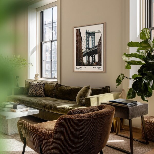 Dipinto stampato con cornice inclusa 50x70 cm NY Bridge – Styler