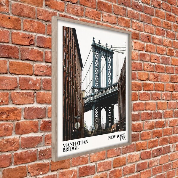 Dipinto stampato con cornice inclusa 50x70 cm NY Bridge – Styler