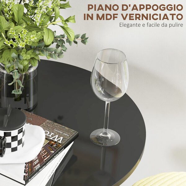 HOMCOM Tavolo Alto da Bar Moderno Rotondo con Base in Acciaio e Piano in MDF, Ø70x102cm, Nero|Aosom