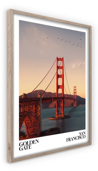 Dipinto stampato con cornice inclusa 50x70 cm Golden Gate – Styler
