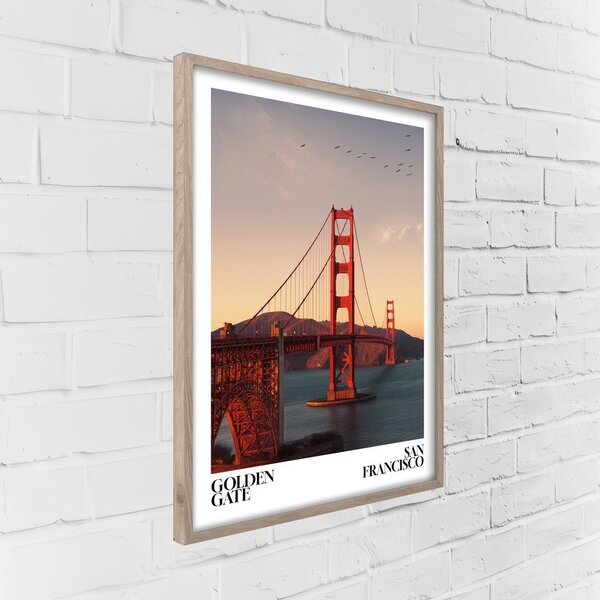 Dipinto stampato con cornice inclusa 50x70 cm Golden Gate – Styler