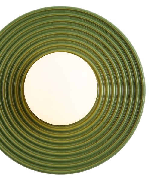 Plafoniera retrò verde con vetro opale - Lila