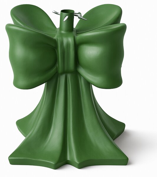Base Albero di Natale Fiocco Verde Supporto con Attacco Universale 32x32x35 cm