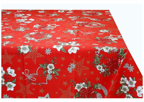 Tessuto cotone al metro - tela - Rose di Natale rosso, altezza 140 cm