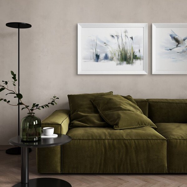 Dipinto stampato con cornice inclusa 56x75 cm Blue Grasses – Styler