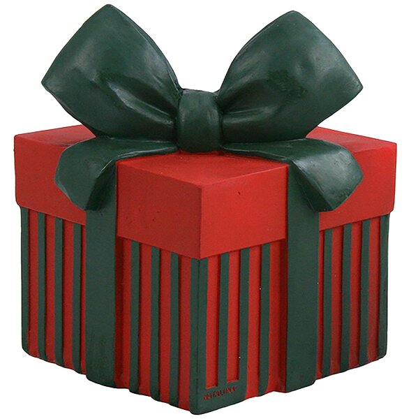 Base Albero di Natale Forma Regalo Natalizio Verde e Rosso Decorazione Natalizia