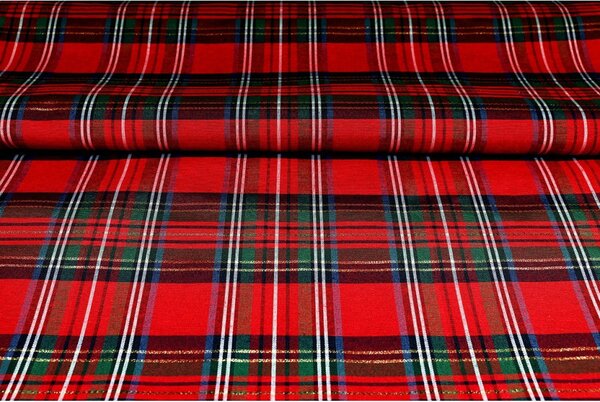 Runner di natale a quadri con lurex