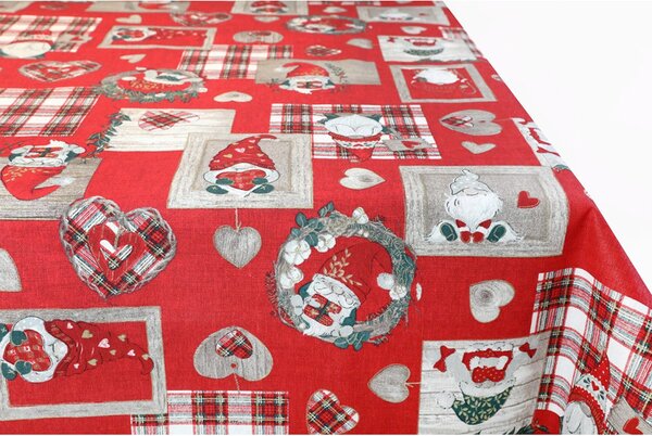 Tovaglia di natale Gnomi e cuori
