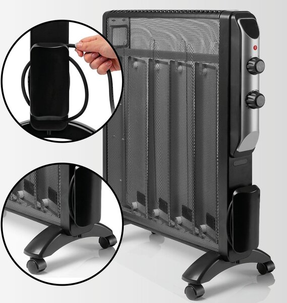 DecHome Radiatore Termosifone Elettrico in Mica Stufa Portatile Potenza 1500 Watt con Termostato - Giulietta