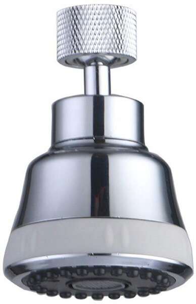 Soffione per rubinetto da cucina con 4 livelli di getto, prolunga girevole a 360°, soffione antispruzzo (diamante, argento)