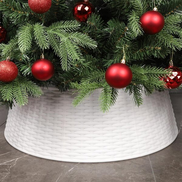 Copribase Albero di Natale Diametro 73-60 cm Bianco Decorazione Base Natalizia