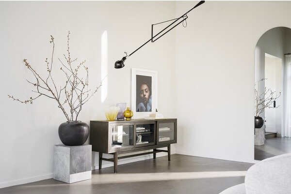 Vetrina marrone in rovere con ante scorrevoli 170x75 cm Hazelton - Rowico