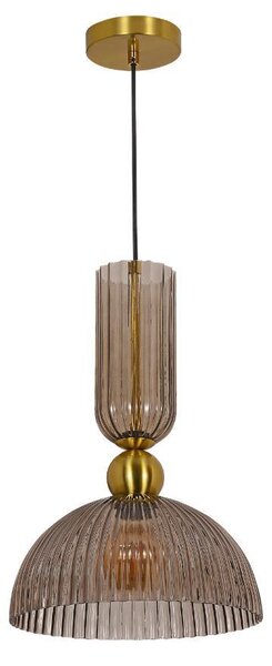 Lampada a sospensione scanalata PIEGA oro fumé 1xE27x40W vetro, dimensioni: 150x30x30 cm IP20 Light Prestige