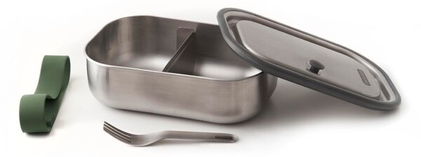 Scatola per snack in acciaio inox con banda verde , 1000 ml - Black + Blum