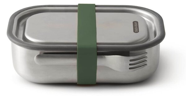 Scatola per snack in acciaio inox con banda verde , 1000 ml - Black + Blum