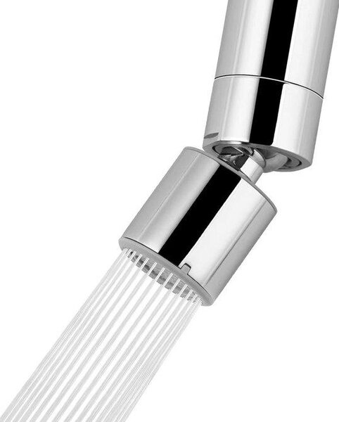 Rubinetto da cucina, rubinetto da cucina girevole a 360 gradi, doppio getto per il lavello, ricambi per rubinetti con filettatura interna da 55/64 pollici, cromato