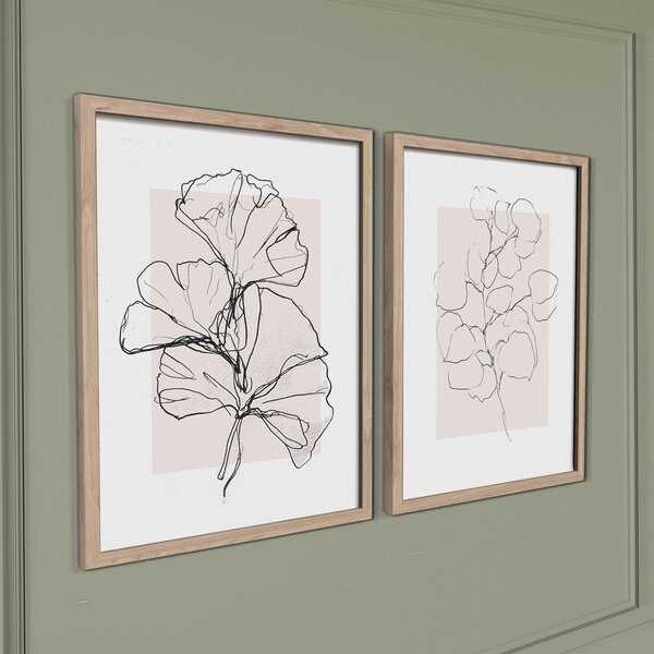 Set di dipinti stampati con cornice inclusa 2 pz 30x40 cm Floral Set – Styler