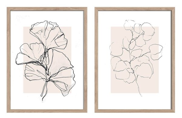 Set di dipinti stampati con cornice inclusa 2 pz 30x40 cm Floral Set – Styler