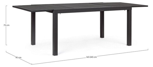 Tavolo da pranzo da giardino in alluminio 90x160 cm Hilde – Bizzotto