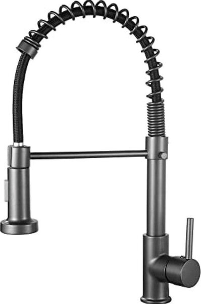 Rubinetto da cucina a parete con bocca superiore e inferiore - Rubinetto a parete grigio