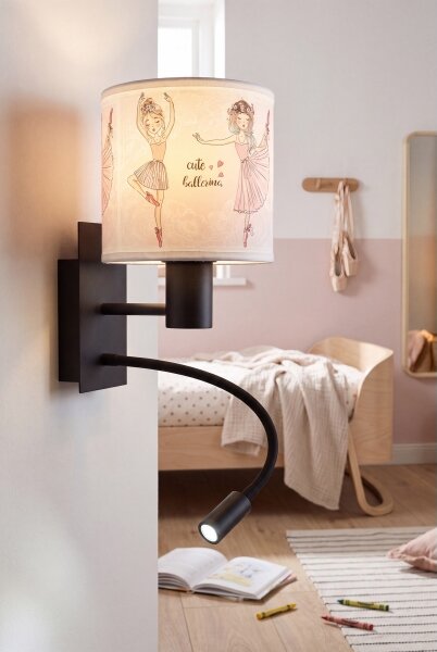 Brilagi - Lampada LED flessibile BOBO 1xE27/25W/230V + LED/3W nero/bianco/rosa/ballerine