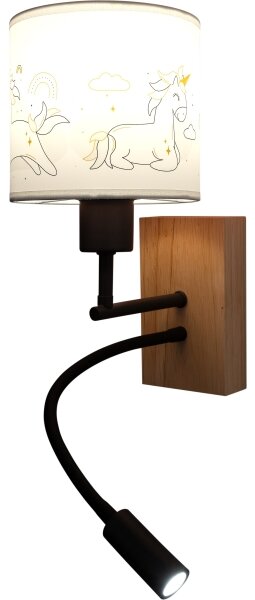 Brilagi - Lampada LED Flex BOBO WOOD 1xE27/25W/230V + LED/3W rovere/nero/bianco/singola