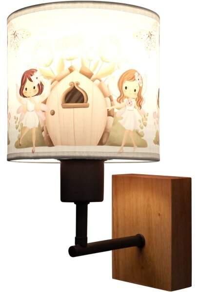 Brilagi - Lampada da parete BOBO WOOD 1xE27/25W/230V rovere/nero/bianco/rosa/fate