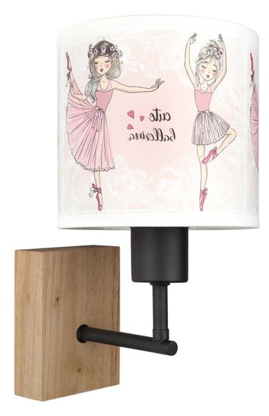 Brilagi - Lampada da parete BOBO WOOD 1xE27/25W/230V rovere/nera/bianca/rosa/ballerine