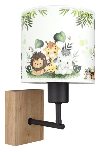 Brilagi - Lampada da parete BOBO WOOD 1xE27/25W/230V rovere/nero/bianco/verde/giungla