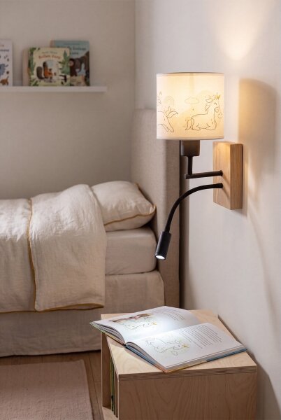 Brilagi - Lampada LED Flex BOBO WOOD 1xE27/25W/230V + LED/3W rovere/nero/bianco/singola