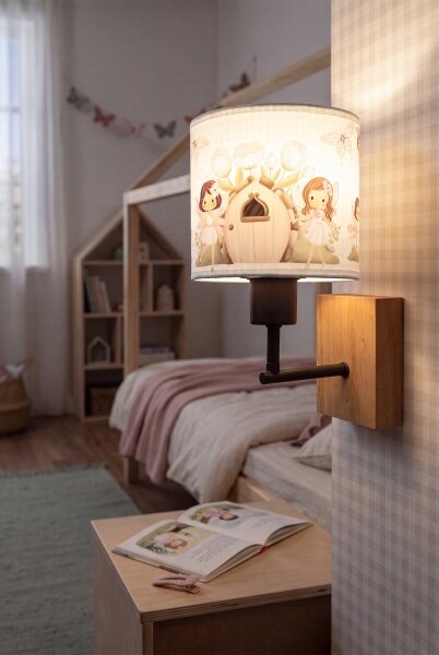 Brilagi - Lampada da parete BOBO WOOD 1xE27/25W/230V rovere/nero/bianco/rosa/fate
