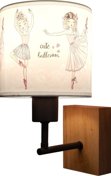 Brilagi - Lampada da parete BOBO WOOD 1xE27/25W/230V rovere/nera/bianca/rosa/ballerine