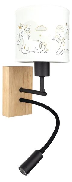 Brilagi - Lampada LED Flex BOBO WOOD 1xE27/25W/230V + LED/3W rovere/nero/bianco/singola