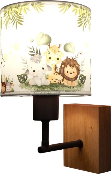 Brilagi - Lampada da parete BOBO WOOD 1xE27/25W/230V rovere/nero/bianco/verde/giungla