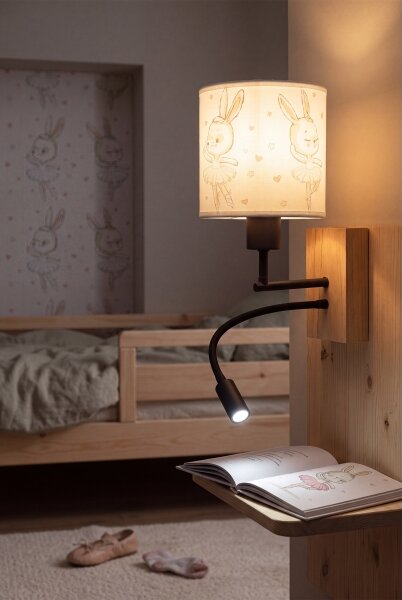 Brilagi - Lampada LED flessibile BOBO WOOD 1xE27/25W/230V + LED/3W rovere/nero/bianco/regale