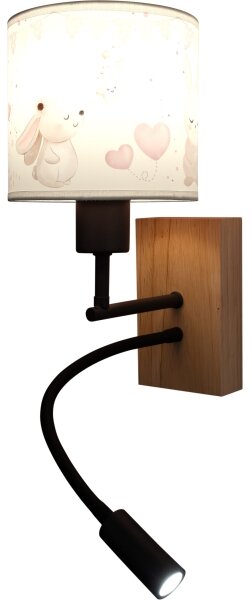 Brilagi - Lampada LED Flex BOBO WOOD 1xE27/25W/230V + LED/3W rovere/nero/crema/blu reale