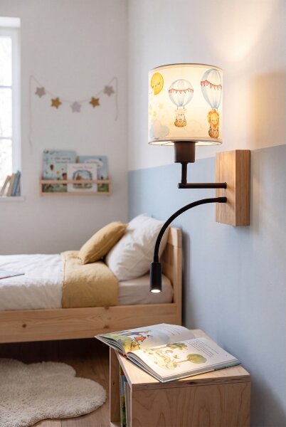 Brilagi - lampada LED flessibile BOBO WOOD 1xE27/25W/230V + LED/3W quercia/nero/bianco/motivo animale