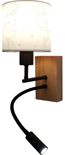 Brilagi - Lampada LED flessibile BOBO WOOD 1xE27/25W/230V + LED/3W rovere/nero/bianco/regale
