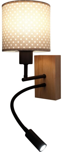 Brilagi - Lampada LED Flex BOBO WOOD 1xE27/25W/230V + LED/3W rovere/nero/beige/puntinato
