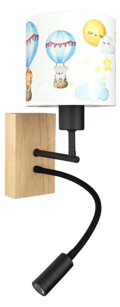 Brilagi - lampada LED flessibile BOBO WOOD 1xE27/25W/230V + LED/3W quercia/nero/bianco/motivo animale