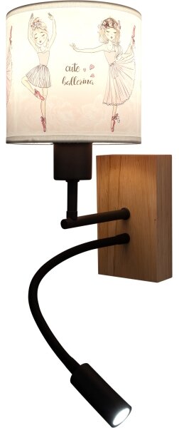 Brilagi- Lampada LED flessibile BOBO WOOD 1xE27/25W/230V + LED/3W rovere/nero/bianco/rosa/confezione