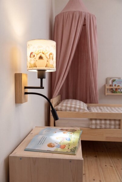 Brilagi- lampada LED flessibile BOBO WOOD 1xE27/25W/230V + LED/3W rovere/nero/bianco/rosa/fate