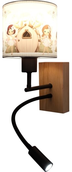 Brilagi- lampada LED flessibile BOBO WOOD 1xE27/25W/230V + LED/3W rovere/nero/bianco/rosa/fate