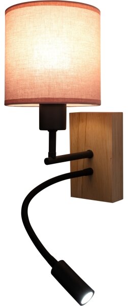 Brilagi - Lampada LED Flex. BOBO WOOD 1xE27/25W/230V + LED/3W rovere/nero/rosa