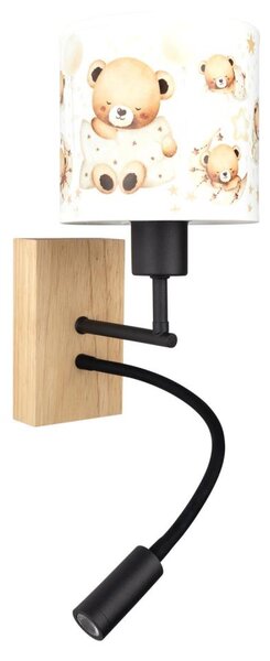 Brilagi - Lampada LED flessibile BOBO WOOD 1xE27/25W/230V + LED/3W rovere/nero/bianco/miele