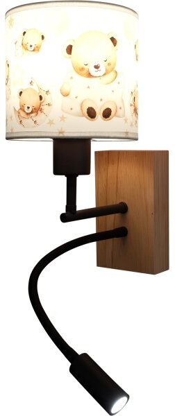 Brilagi - Lampada LED flessibile BOBO WOOD 1xE27/25W/230V + LED/3W rovere/nero/bianco/miele