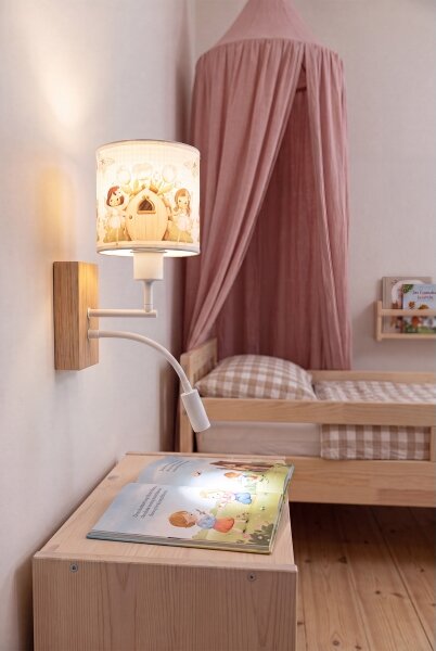 Brilagi - Lampada LED Flex. BOBO WOOD 1xE27/25W/230V + LED/3W rovere/bianco/rosa/fate