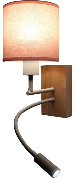 Brilagi - Lampada LED flessibile BOBO WOOD 1xE27/25W/230V + LED/3W rovere/bianco/rosa